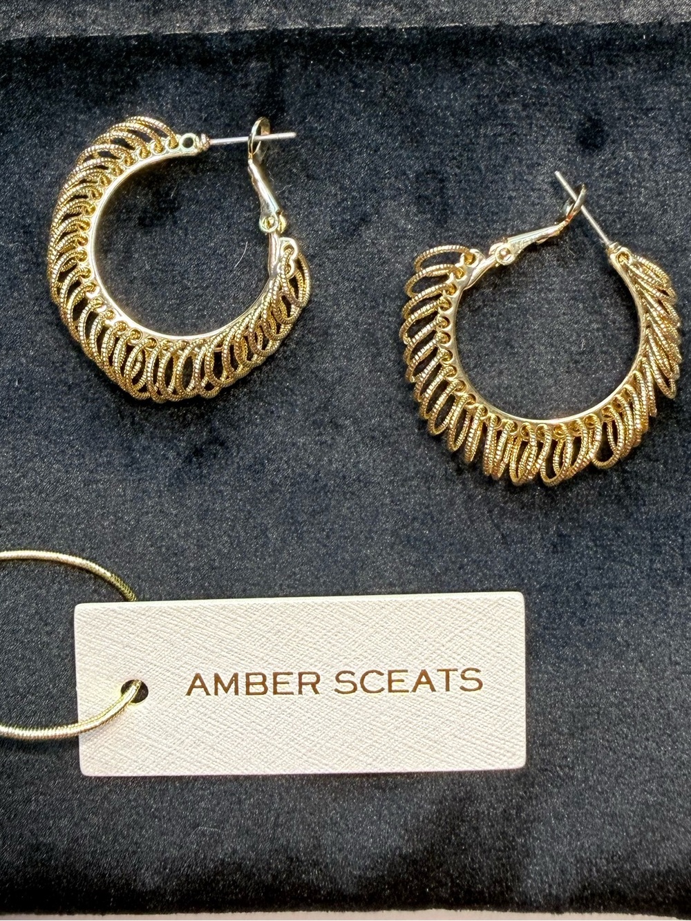 Amber Sceats 24k Gold Fringe Hoop Earrings